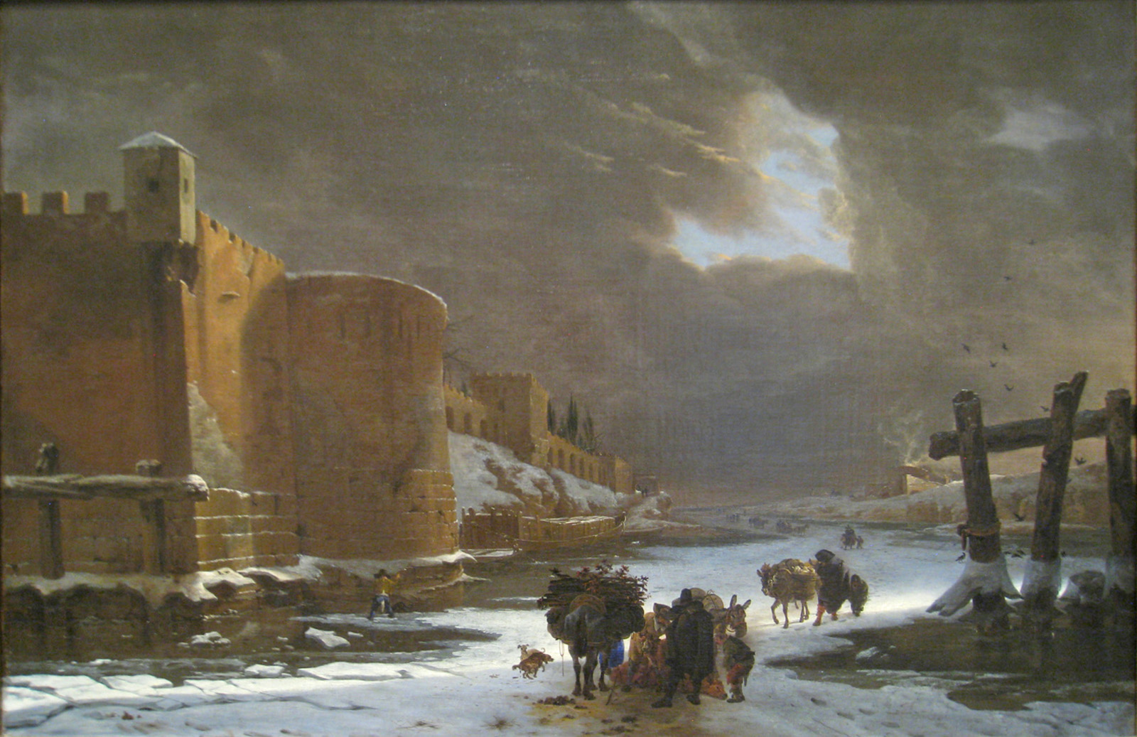 frozen moat outside city walls
